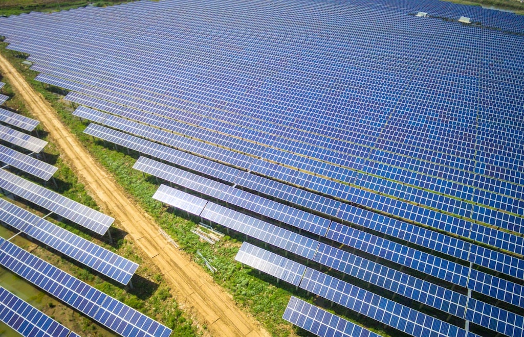 huge field of solar panels