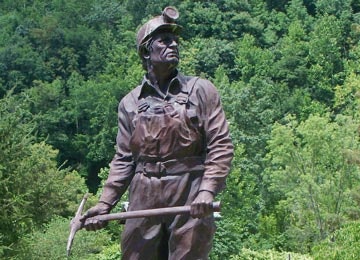Benham coal miner statue